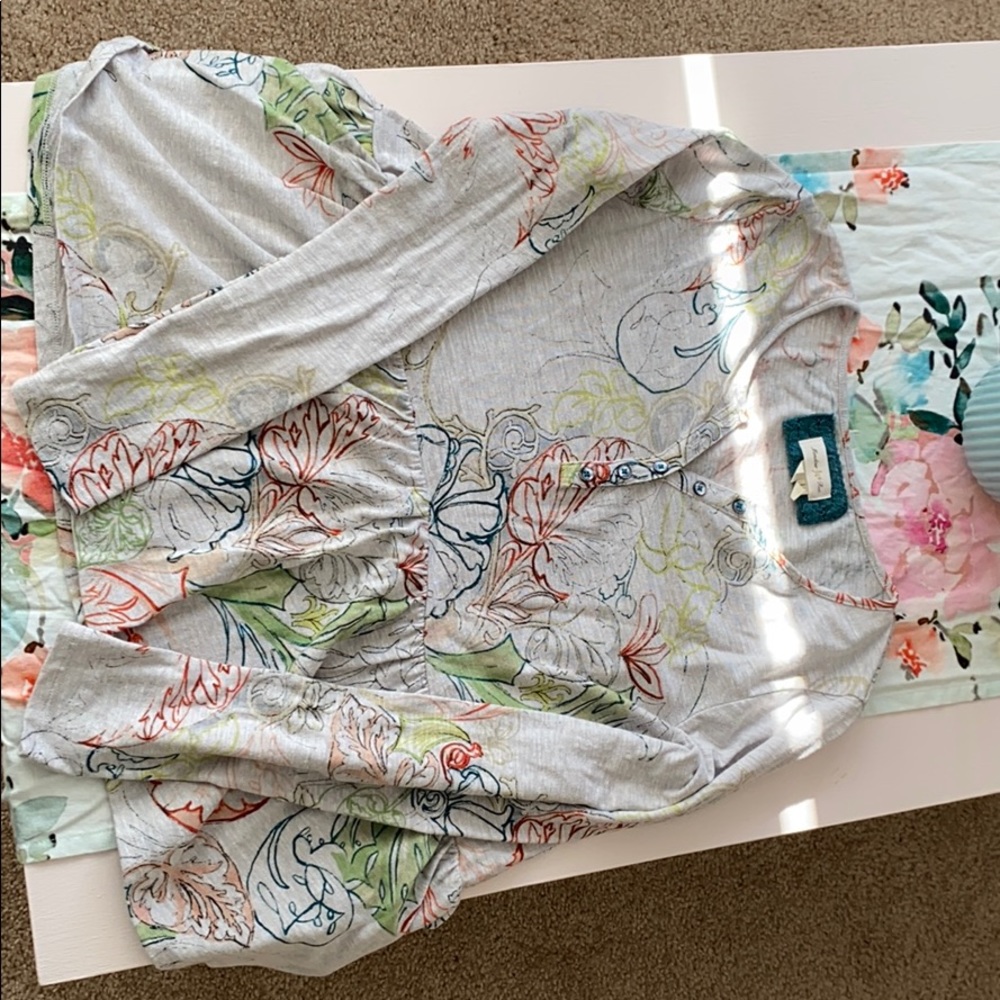 Anthropologie multicolored peplum style shirt